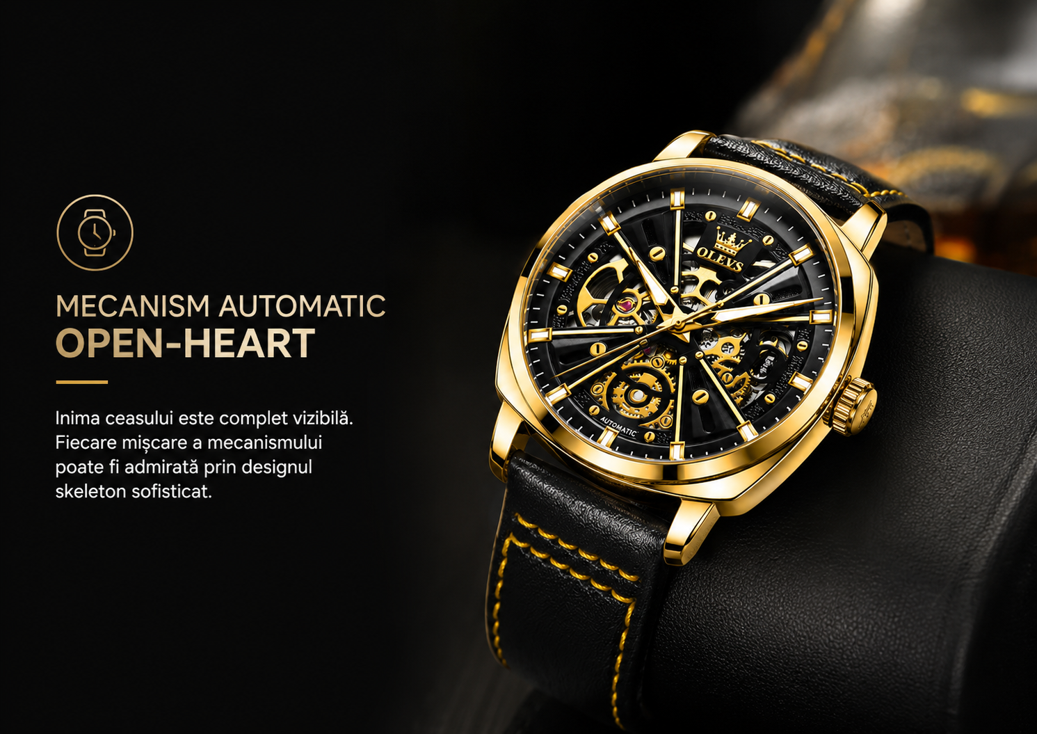 Detalii premium OLEVS 6685 Automatic Black