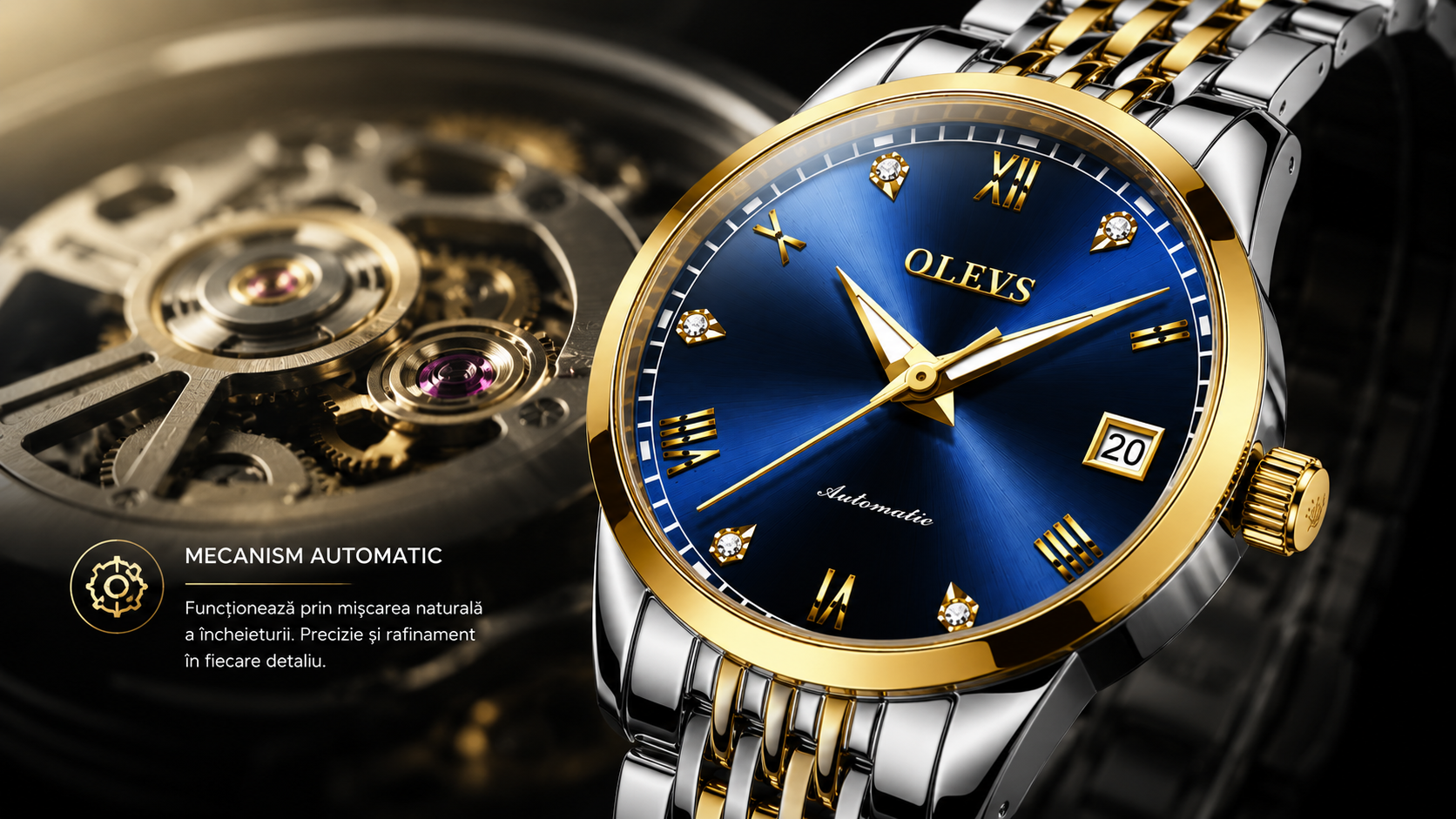 Mecanism automatic OLEVS 6602 ceas bărbătesc elegant