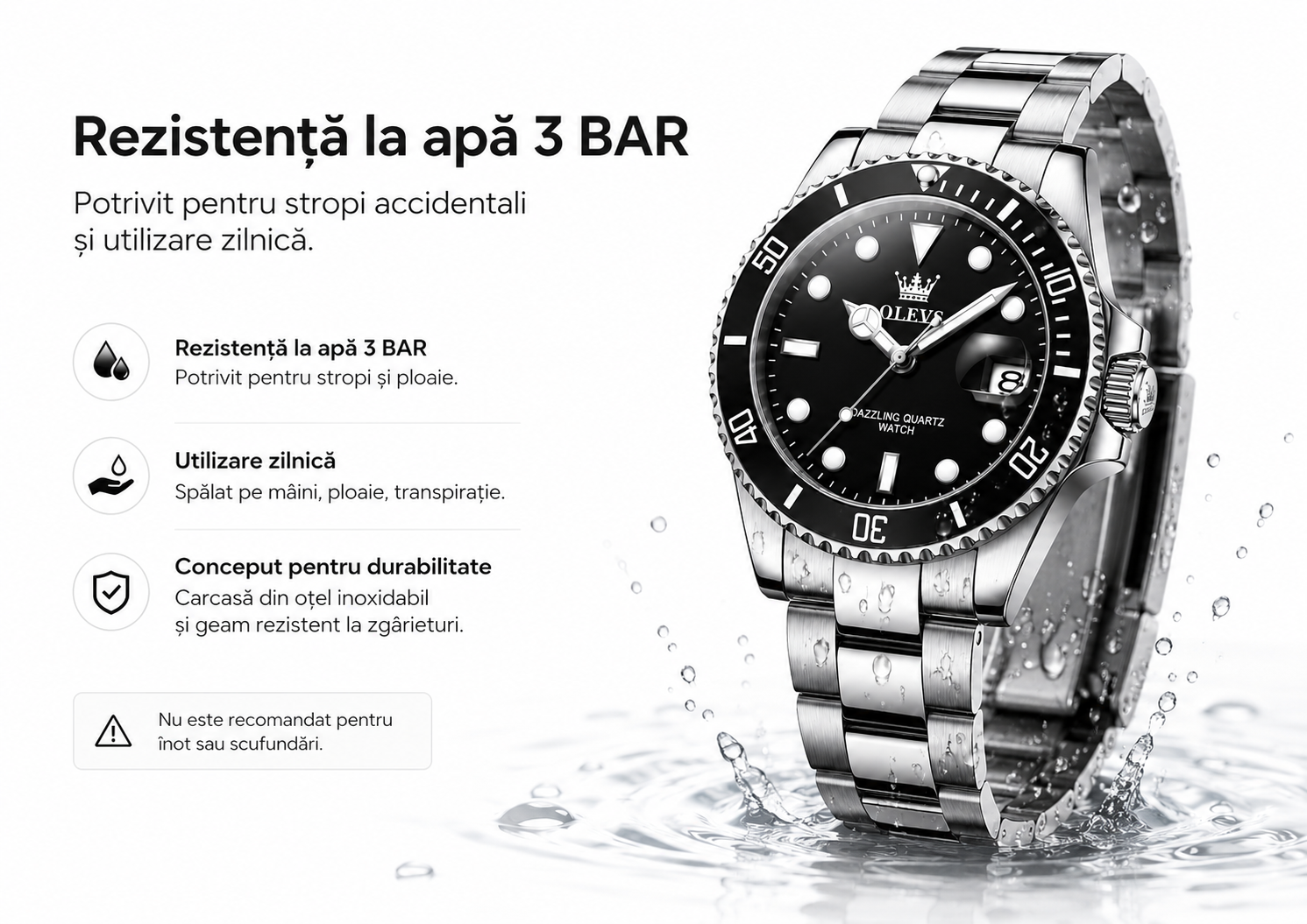 Rezistență la apă 3 BAR OLEVS 5885